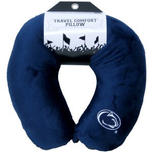 navy travel pillow with embroidered Penn State Athletic Logo